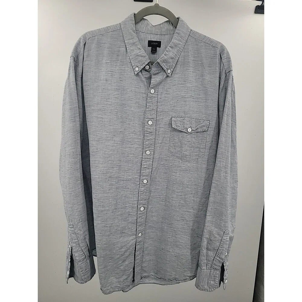 J. Crew Irish Linen Mens Shirt Sz XXL Breathable Beachy Vacation